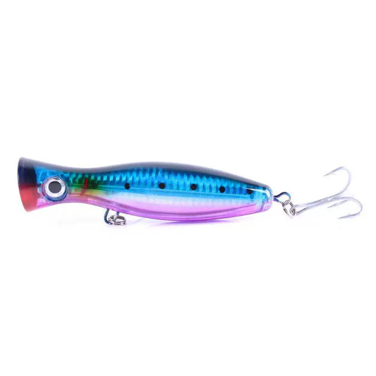 Heavy-Duty 1.52oz/5.12in Popper Lure for Saltwater & Freshwater – Long Casting Topwater Fishing Bait with Reinforced Hooks, Large Splashbait for Bass, Tuna, GT & Predator Fish (Bulk Pack)