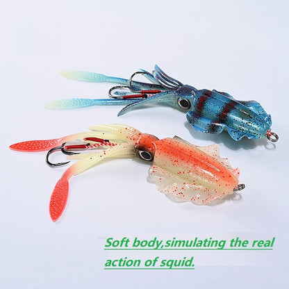 1-Pack Glow-in-the-Dark Soft Bait Lure with Hook – Realistic Artificial Cuttlefish/Octopus Bait for Saltwater Fishing, Designed for Squid, Cuttlefish, and Octopus Luring