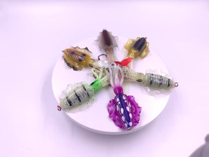 1-Pack Glow-in-the-Dark Soft Bait Lure with Hook – Realistic Artificial Cuttlefish/Octopus Bait for Saltwater Fishing, Designed for Squid, Cuttlefish, and Octopus Luring