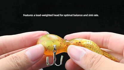 FISHING 0.8oz 3.5in Soft Octopus Lure, Realistic Silicone Fishing Bait with Internal Lead Head, Anti-Bite & High-Tensile Bionic Lure for Saltwater & Freshwater Bass, Lingcod, Trolling