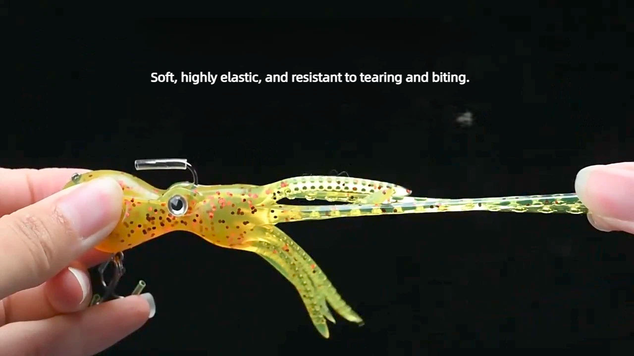 FISHING 0.8oz 3.5in Soft Octopus Lure, Realistic Silicone Fishing Bait with Internal Lead Head, Anti-Bite & High-Tensile Bionic Lure for Saltwater & Freshwater Bass, Lingcod, Trolling