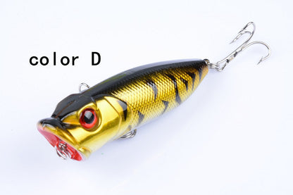 2,5" Topwater Popper Köder (0,43 oz) – Lebensechtes Fischdesign in 5 leuchtenden Farben, Oberflächenköder für Barsch, Forelle und Weißfische (Großpackung)