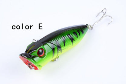 2,5" Topwater Popper Köder (0,43 oz) – Lebensechtes Fischdesign in 5 leuchtenden Farben, Oberflächenköder für Barsch, Forelle und Weißfische (Großpackung)
