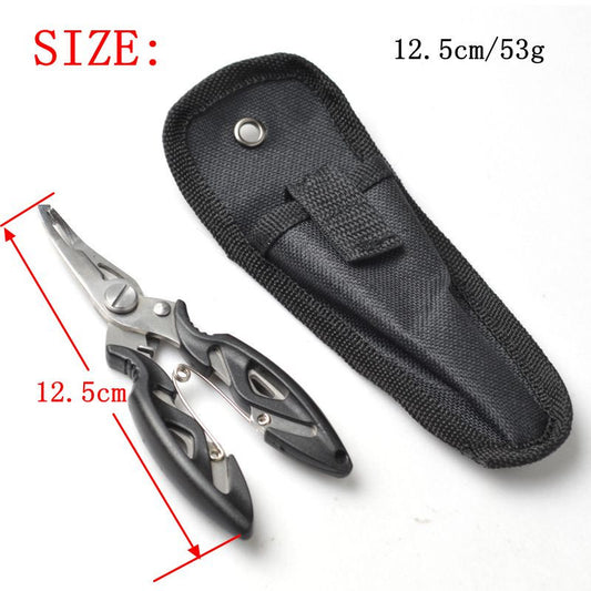 Stainless Steel Fishing Tool Combo – Straight-Grip Fish Lip Gripper + Compact Pliers Set with Sheath, Rust-Proof & Portable for Lure, Saltwater & Bass Fishing