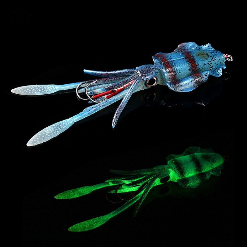 1-Pack Glow-in-the-Dark Soft Bait Lure with Hook – Realistic Artificial Cuttlefish/Octopus Bait for Saltwater Fishing, Designed for Squid, Cuttlefish, and Octopus Luring
