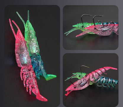 10-Packs Wholesale High-Realism Multi-Section Shrimp Imitation Lure 0.21oz/0.45oz, Soft Water-Sinking Lure with Single Hook and Lead, Soft, Durable, and Bite-Resistant