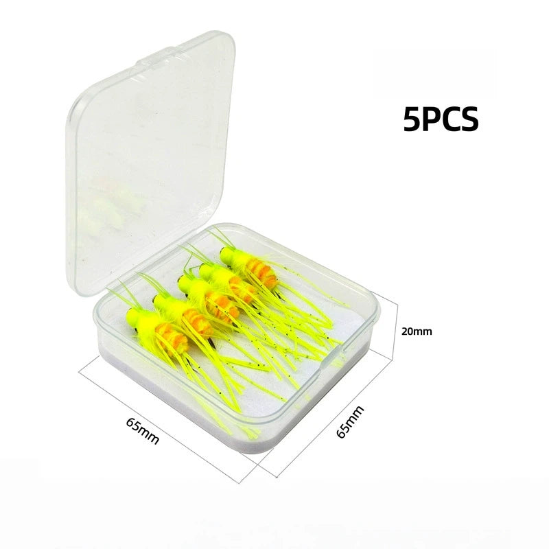 1.2g Jig Head Girdle Bug Fly with Spotted Rubber Legs - Realistic Stonefly Nymph Lure for Trout, Bass, and Panfish