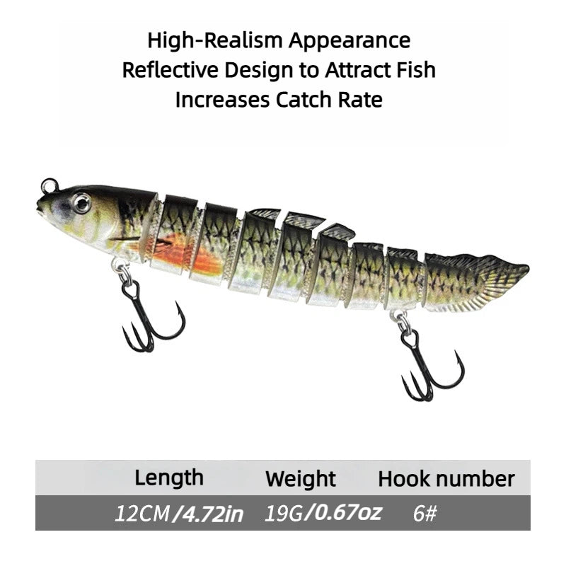 Lure Hard Bait Multi-Section Fish 4.72inch  0.67oz  Multi-Section Mudminnow Imitation 3D Printed Nine-Section Fake Lure Wholesale