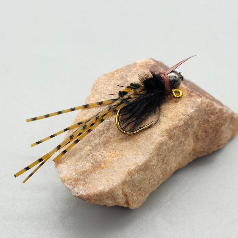 1.2g Jig Head Girdle Bug Fly with Spotted Rubber Legs - Realistic Stonefly Nymph Lure for Trout, Bass, and Panfish