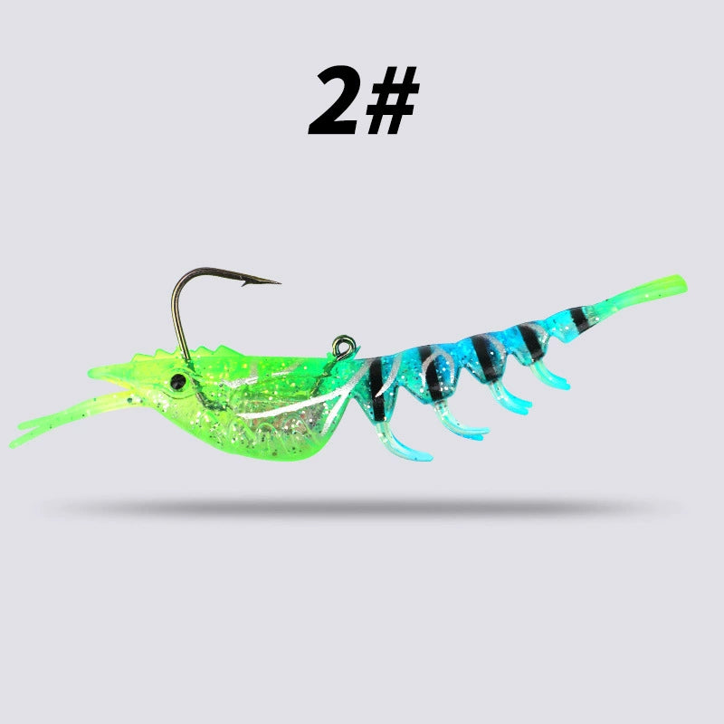 10-Packs Wholesale High-Realism Multi-Section Shrimp Imitation Lure 0.21oz/0.45oz, Soft Water-Sinking Lure with Single Hook and Lead, Soft, Durable, and Bite-Resistant
