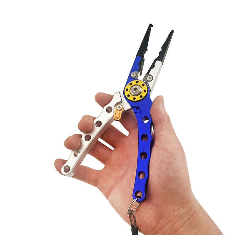 Aluminum Alloy Multi-Color Fishing Pliers Set – 3-in-1 Hook Remover, Line Cutter & Fish Lip Gripper with Lanyard and Carry Pouch for Saltwater, Lure & Bass Anglers