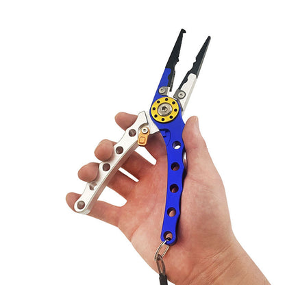 Aluminum Alloy Multi-Color Fishing Pliers Set – 3-in-1 Hook Remover, Line Cutter & Fish Lip Gripper with Lanyard and Carry Pouch for Saltwater, Lure & Bass Anglers