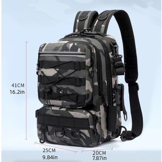 3-in-1 Convertible Lure Fishing Backpack – Large Capacity Tackle Bag with Rod Holder, Waterproof Compartments, and Waist Strap for Bass, Pike & Outdoor Angling