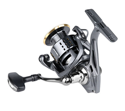 Heavy-Duty All-Metal Spinning Reel for Saltwater & Lure Fishing – 15kg Max Drag, 3+1BB Smooth Retrieve, Long Cast Design with Loud Clicker & Large Capacity Aluminum Spool