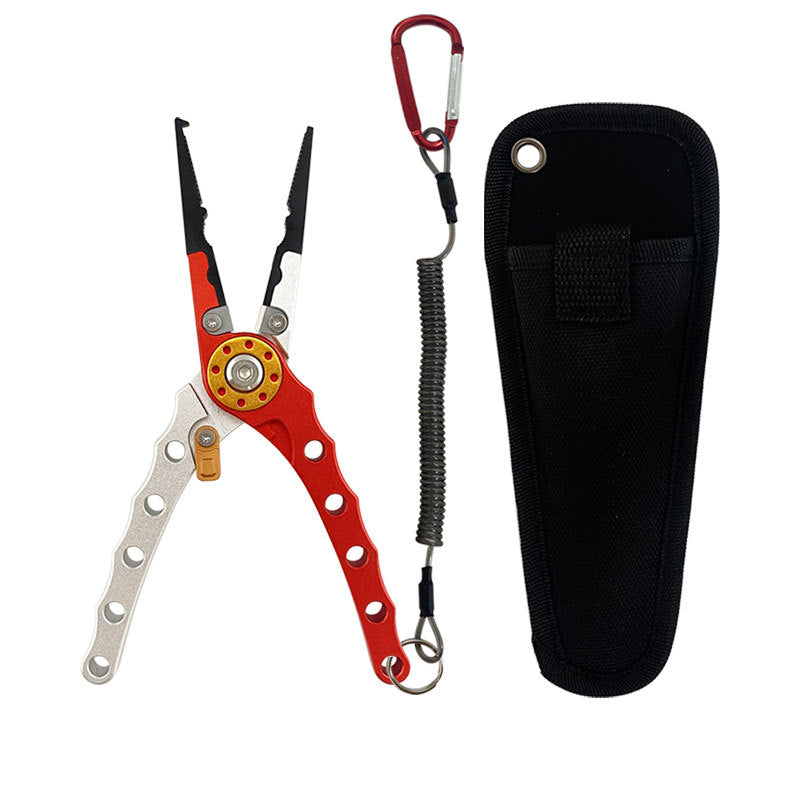 Aluminum Alloy Multi-Color Fishing Pliers Set – 3-in-1 Hook Remover, Line Cutter & Fish Lip Gripper with Lanyard and Carry Pouch for Saltwater, Lure & Bass Anglers