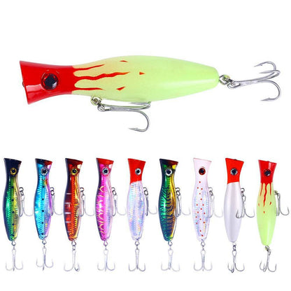 Hochleistungsfähiger 1,52oz/5,12in Popper-Köder für Salzwasser und Süßwasser – Weitwurf-Oberflächenköder mit verstärkten Haken, großer Splashbait für Barsch, Thunfisch, GT und Raubfische (Großpackung)