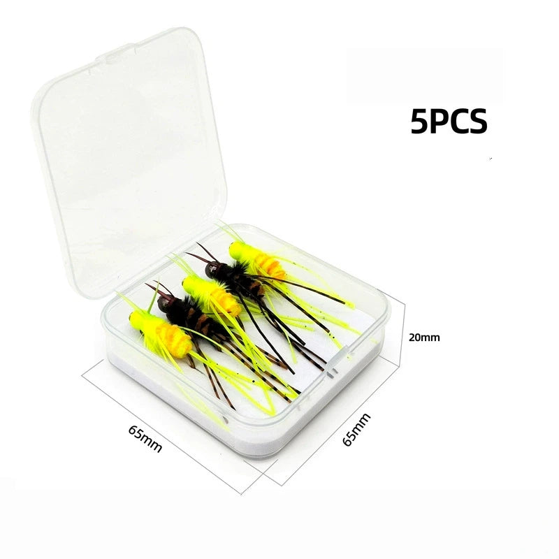 1.2g Jig Head Girdle Bug Fly with Spotted Rubber Legs - Realistic Stonefly Nymph Lure for Trout, Bass, and Panfish