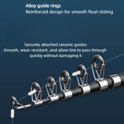 Carbon Fiber Telescopic Fishing Rod & Reel Combo Kit - Black Gold Mini Portable Travel Fishing Pole, 13.4" Collapsed, Freshwater/Saltwater w/ Accessories, Spining Reel/Baitcasting Reel