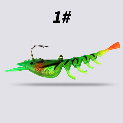 10-Packs Wholesale High-Realism Multi-Section Shrimp Imitation Lure 0.21oz/0.45oz, Soft Water-Sinking Lure with Single Hook and Lead, Soft, Durable, and Bite-Resistant
