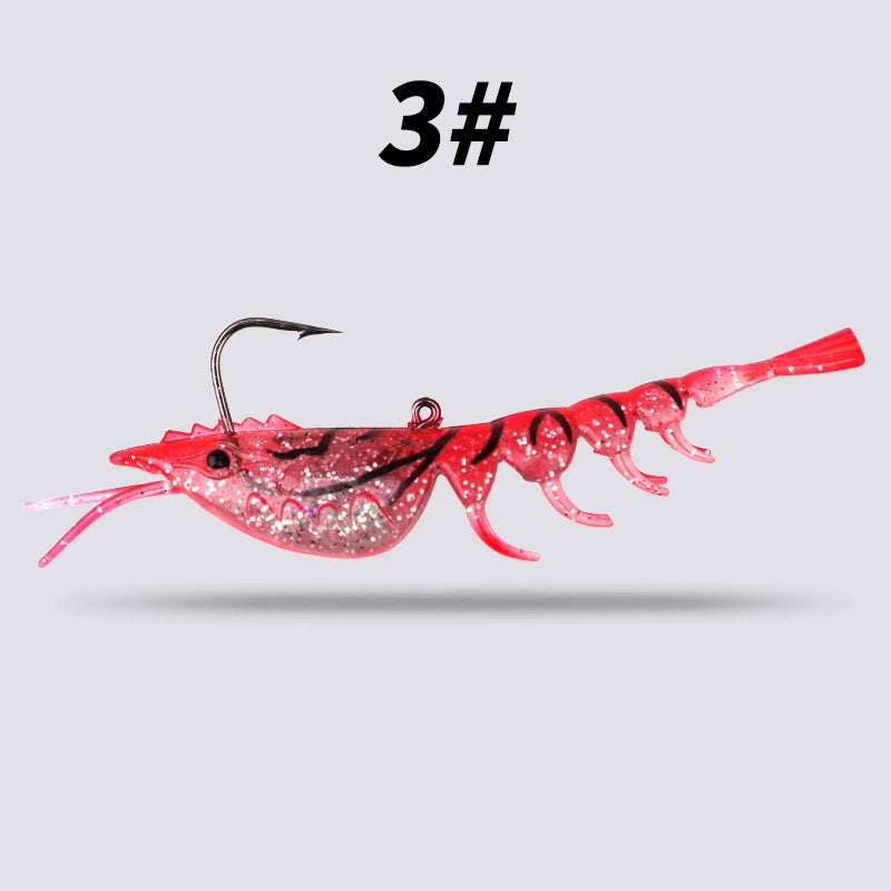 10-Packs Wholesale High-Realism Multi-Section Shrimp Imitation Lure 0.21oz/0.45oz, Soft Water-Sinking Lure with Single Hook and Lead, Soft, Durable, and Bite-Resistant