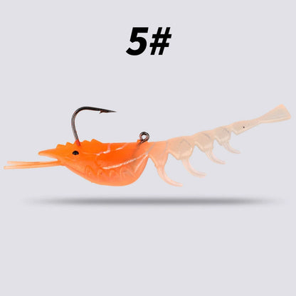 10-Packs Wholesale High-Realism Multi-Section Shrimp Imitation Lure 0.21oz/0.45oz, Soft Water-Sinking Lure with Single Hook and Lead, Soft, Durable, and Bite-Resistant