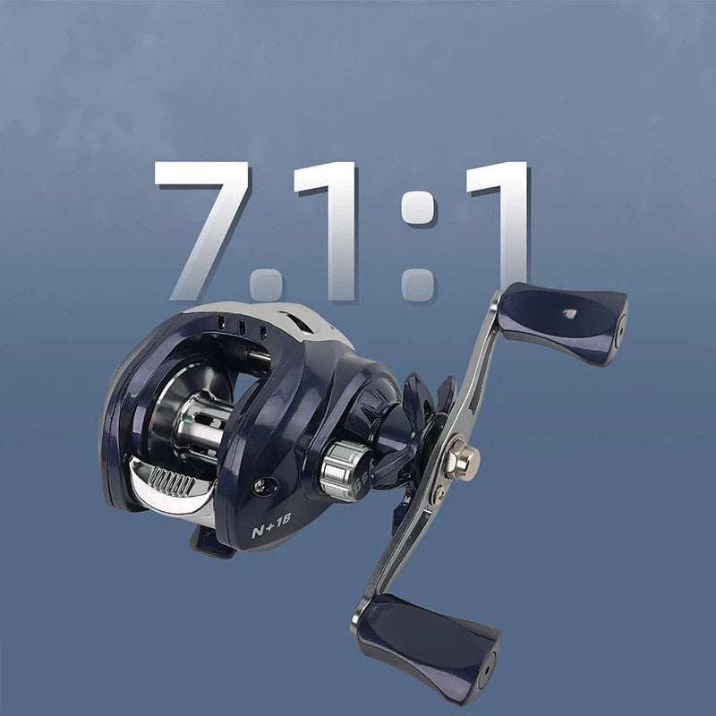 Lightweight Baitcasting Reel for Micro Lure & Long Cast – 7.1:1 High Speed, 12-Stage Dual Magnetic Brake, CNC Aluminum Spool, Ceramic Level-Wind, Star Drag, Metal Handle