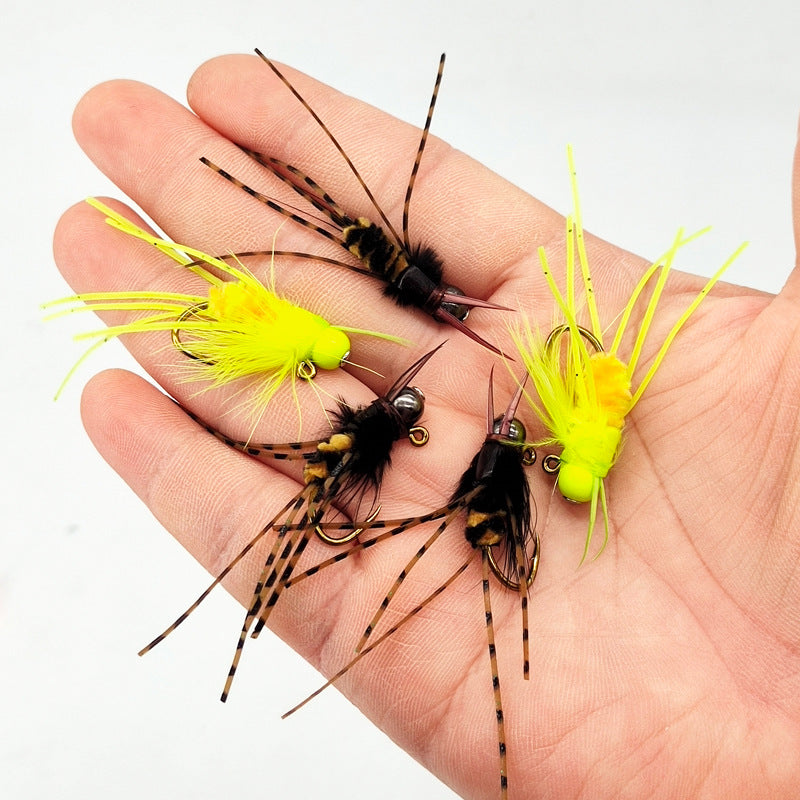 1.2g Jig Head Girdle Bug Fly with Spotted Rubber Legs - Realistic Stonefly Nymph Lure for Trout, Bass, and Panfish