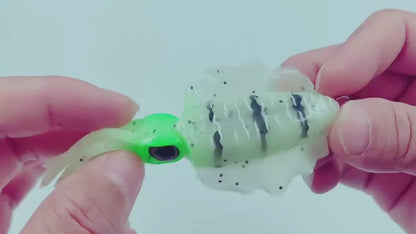 1-Pack Glow-in-the-Dark Soft Bait Lure with Hook – Realistic Artificial Cuttlefish/Octopus Bait for Saltwater Fishing, Designed for Squid, Cuttlefish, and Octopus Luring